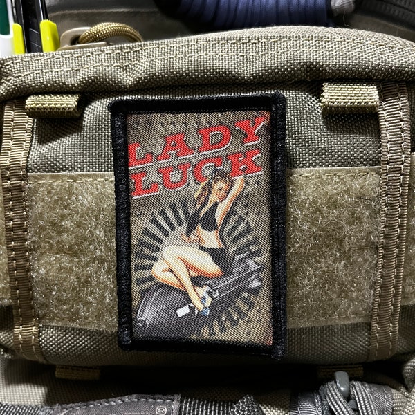 Lady Luck Bomber Nose Art Morale Patch- Hook and loop Custom Patch 2x3" Made in the USA!