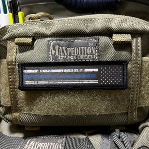 Thin Blue Line USA Flag Morale Patch - 1x4 Hook and Loop