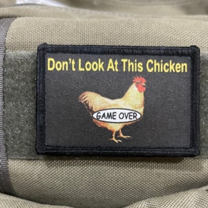 Don’t look at this Chicken Funny Morale Patch- Hook and loop Custom Patch 2x3&quot; Made in the USA!