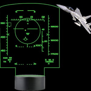 Insegna a LED/luce acrilica per display head-up HUD dell'F-15C Eagle dell'Aeronautica Militare