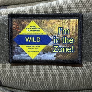 I&#39;m in the Zone Fly Fishing Morale Patch- Hook and loop Custom Patch 2x3&quot; Made in the USA!