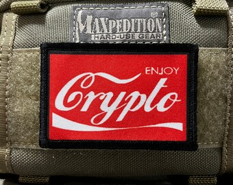 Enjoy Crypto Morale Patch- Hook and loop Patch 2x3" Made in the USA!