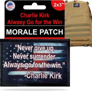 Charlie Kirk Quote Moraal Patch | Patriottisch klittenband van 2 x 3 inch