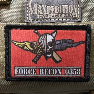 Force Recon 0358 Morale Patch- Hook and loop Custom Patch 2x3&quot; Made in the USA!