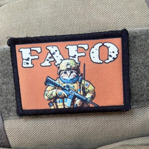 FAFO Tactical Cat Morale Patch- Hook and loop Patch  Made in the USA! Blackbeard Pirate Flag Patch