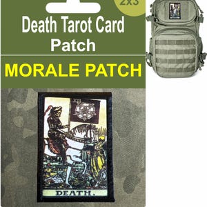 RedheadedTshirts - Tarot Death Card Moral Aufnäher - Taktischer Tarot Aufnäher für Rucksäcke, Kleidungsstücke, Accessoires