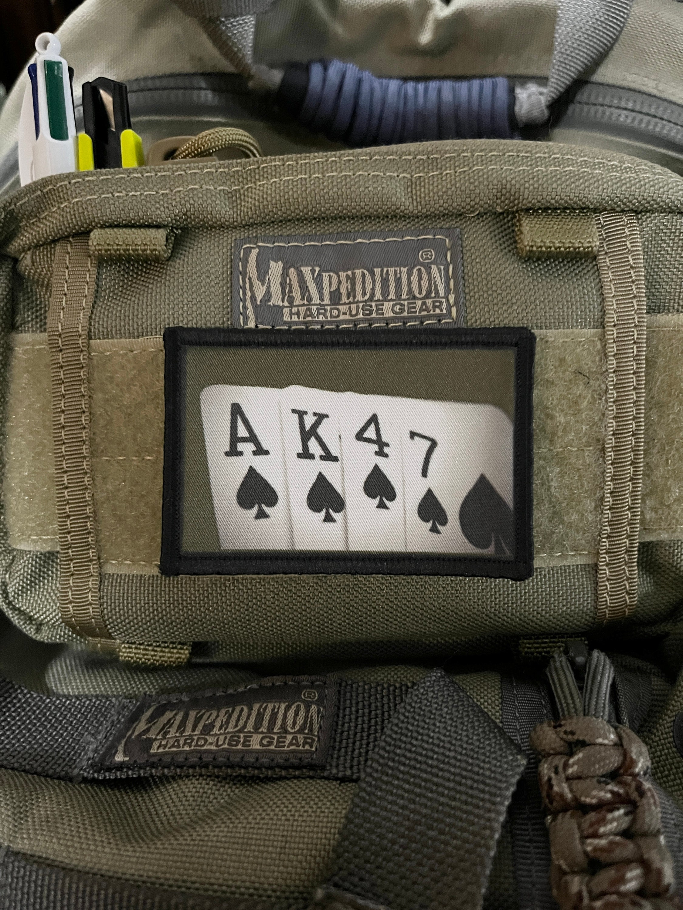 AK47 Playing Cards Morale Patch- Hook and Loop Patch 2x3" Made in the ...