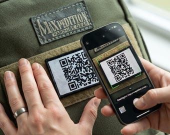 Rick Roll Morale Patch, 2x3 Inch QR Code Hook and Loop