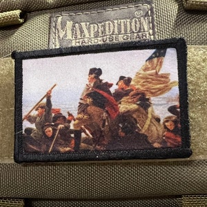 George Washington Crossing the Delaware Morale Patch- Hook and loop Custom Patch 2x3&quot; Made in the USA!