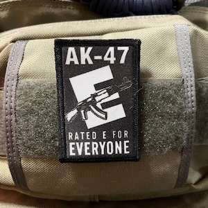 AK-47 Rated E for Everyone Morale Patch – 2x3 Hook and Loop