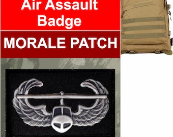 Air Assault Badge Morale Patch: Tactical Hook and Loop (2x3")