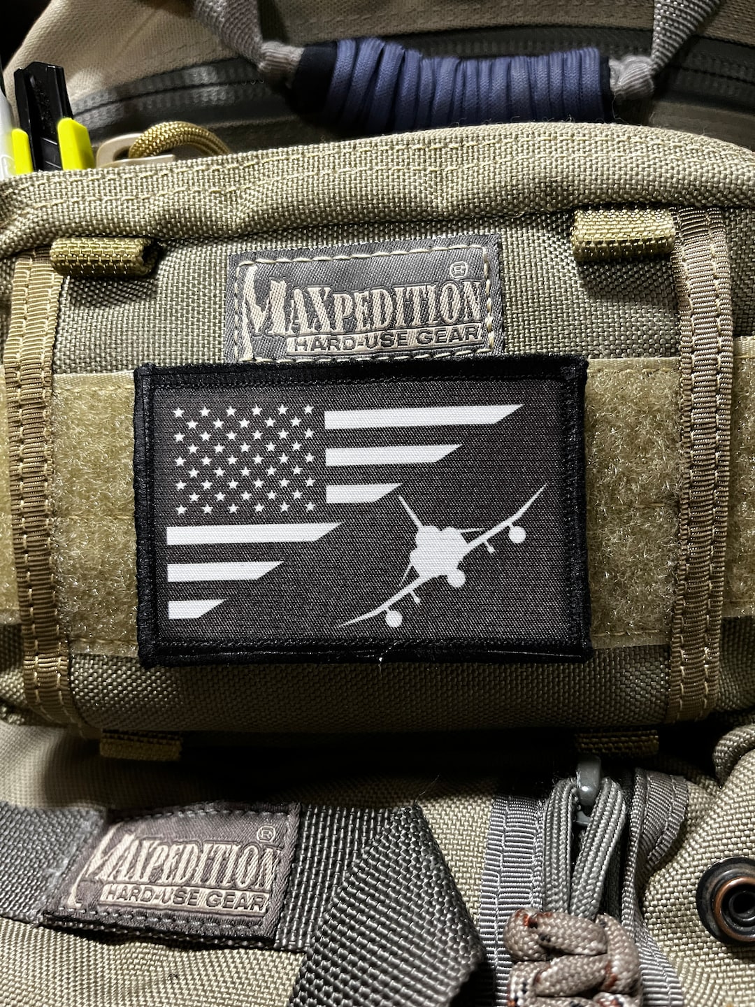 Patch Moral 3D Drapeau USA Hazard 4 - Crochet Et Boucle - 5x7.5cm - Pour Sac, Gilet, équipement Tactique - Noir/Gris - 6