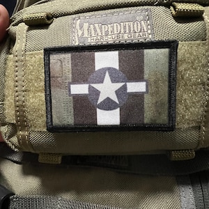 WWII D-Day Invasion Stripes Morale Patch- Hook and loop Custom Patch 2x3&quot; Made in the USA!