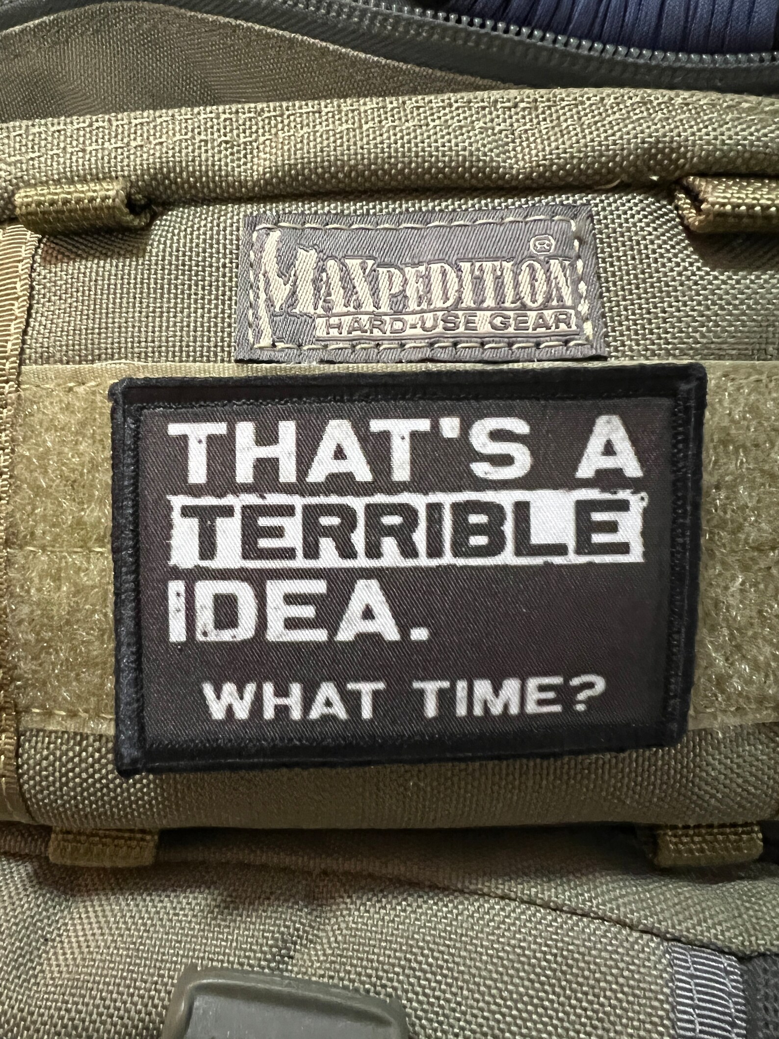 That's A Terrible Idea Morale Patch, Funny Hook and Loop Patch - Etsy