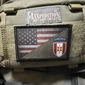 82nd Airborne 44th Medical Brigade USA Flag Morale Patch- Hook and loop Custom Patch 2x3&quot; Made in the USA!