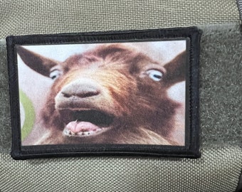 Patch de moral do meme da cabra gritando: patch engraçado de gancho e laço