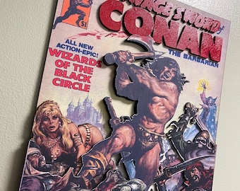 Handmade Wood Laser Cut Savage Sword of Conan Comic Book Cover Replica