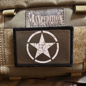 WWII US Invasion Star Morale Patch- Hook and loop Custom Patch 2x3&quot; Made in the USA!