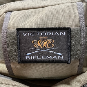 Victorian Rifleman Morale Patch- Hook and loop Custom Patch 2x3&quot; Made in the USA!