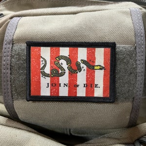 Sons of Liberty Join or Die Morale Patch- Hook and loop Custom Patch 2x3&quot; Made in the USA!