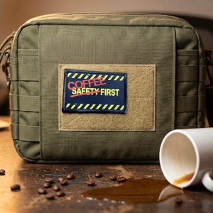 Coffee First Morale Patch, Funny Coffee Lover Gift, Hook and Loop