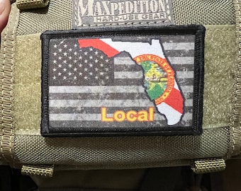Florida USA Flagge Patch: Klettverschluss, 5x7cm