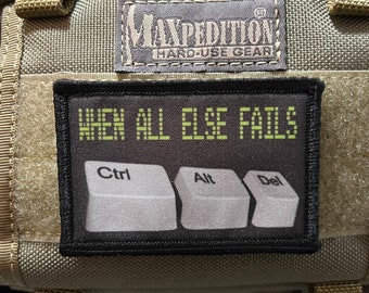Naszywka Ctrl Alt Del Morale: 2x3" rzep i pętelka, wyprodukowano w USA