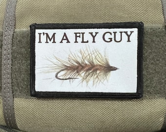 Soy un Fly Guy Fly Fishing Morale Patch- Hook and loop Custom Patch 2x3 "Hecho en los Ee. UU.!