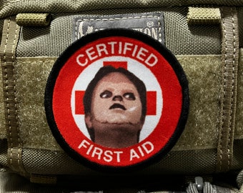 3" Certified First Aid Morale Patch- Hook and loop Patch 3" Circle Made in the USA!