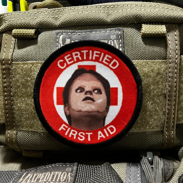 3" Certified First Aid Morale Patch- Hook and loop Patch 3" Circle Made in the USA!