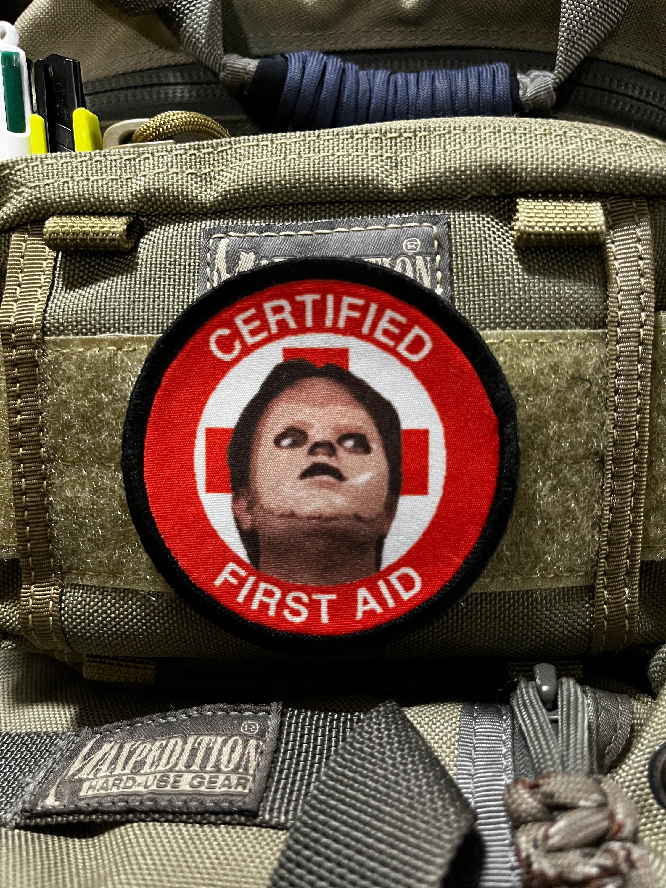 Dwight Schrute FIRST AID Morale Patch Funny Tactical Military Army