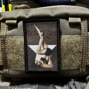 Victory Girl Morale Patch: Bomber Nose Art, Hook and Loop, 2x3"