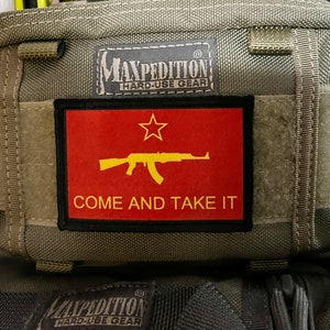AK47 Come and Take It Moral Patch - Patch personalizado de gancho e loop 2x3&quot; Fabricado nos EUA!