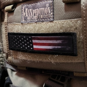 Distressed USA Flag Morale Patch 1x4&quot; Made in the USA!