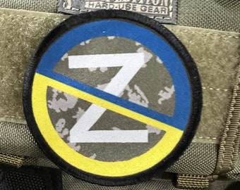 3" Stop Russian Z Ukraine Morale Patch- Hook and loop Custom Patch 2x3" Made in the USA!