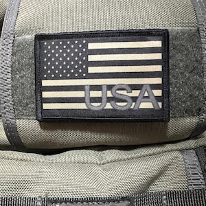 Black and Desert Tan USA American Flag Morale Patch- Hook and loop Patch 2x3&quot; Made in the USA!