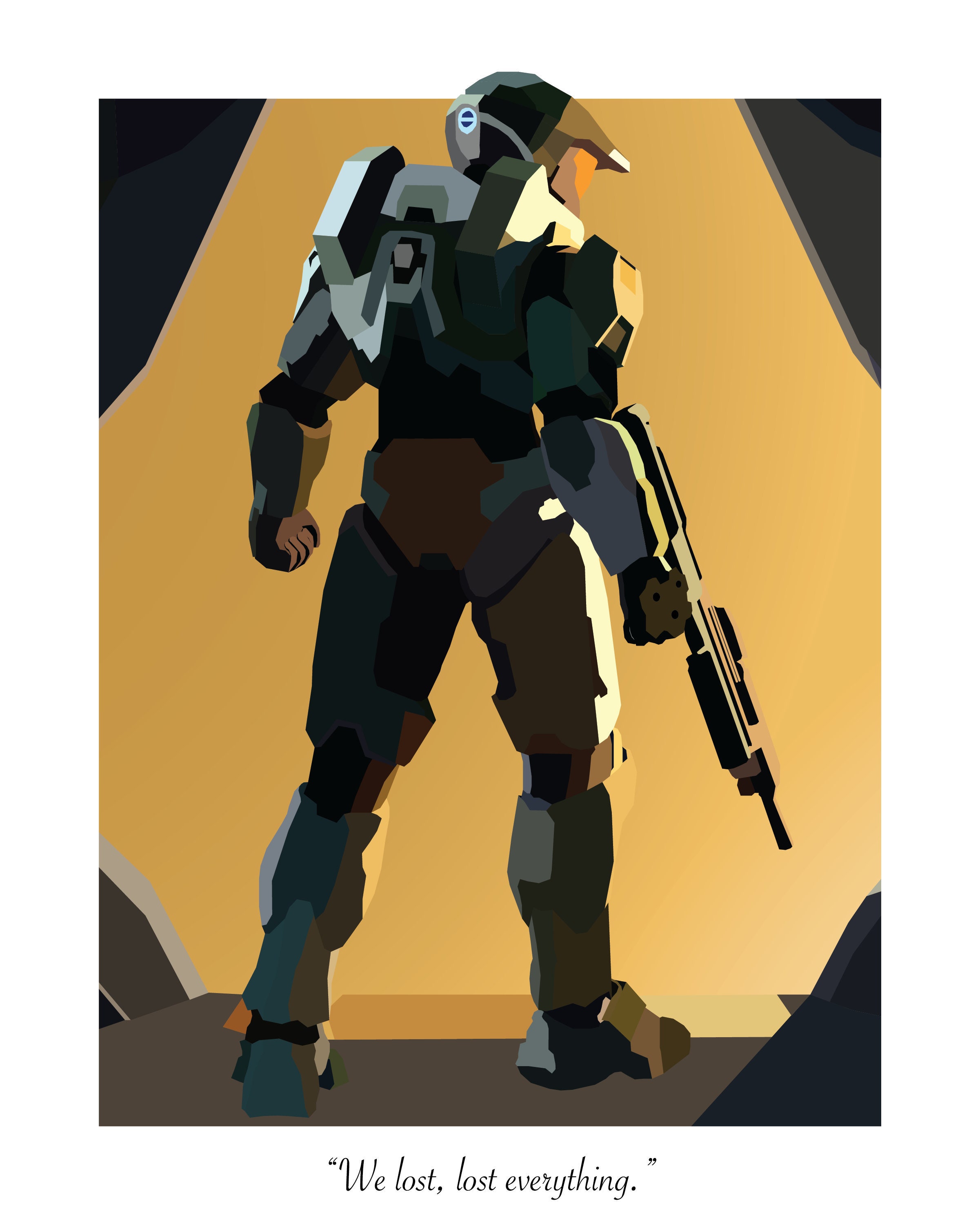 Finish The Fight Halo Master Chief Print | Etsy
