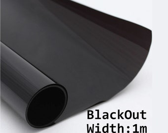 Black  Window Toning Film, Decorative Film, Sun Blocking Window Tinting Film, Privacy Protection, "BlackOut", width:100cm