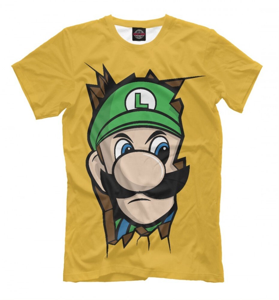 Luigi Super Mario Funny TShirt High Quality Graphic Tee Etsy