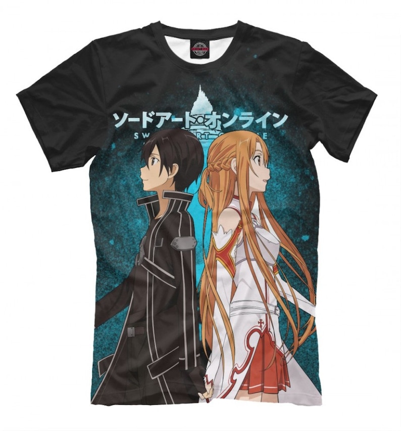 Sword Art Online Kirito and Asuna TShirt SAO Anime TShirt Etsy