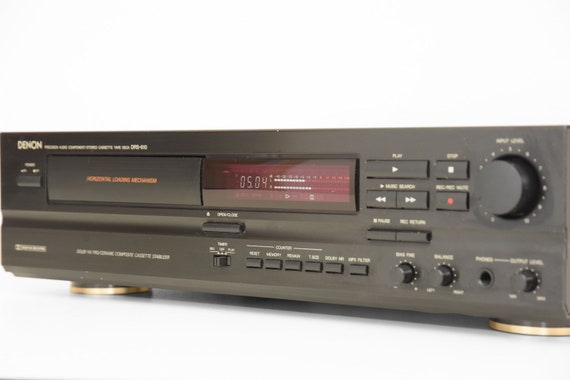 Denon DRS-610 Front Loading Cassette Deck in the Black Finish