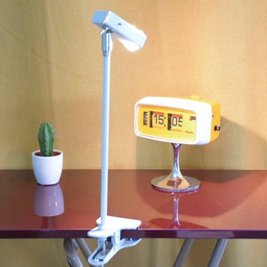 Modern design steel Clip on desk lamp, space age light, 1970s very rare