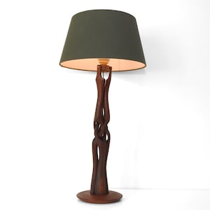 Mid Century handgesneden teakhouten tafellamp - 1950-60&#39;s