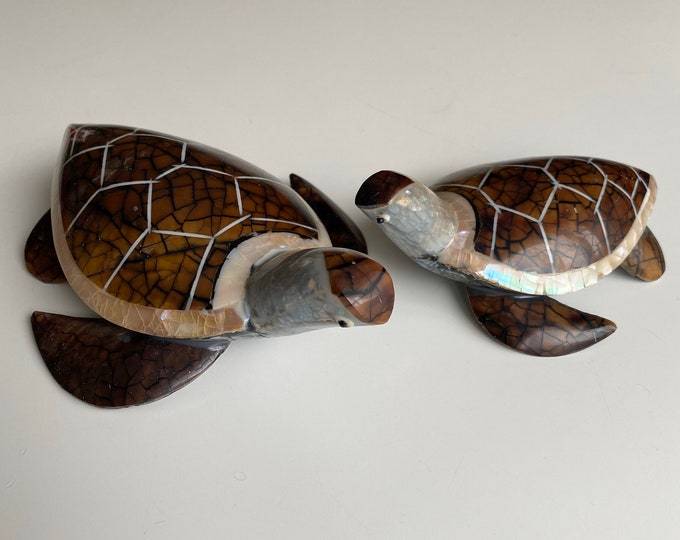 Rare Shape Turtle Shell Vintage Turtles Set X2 Shells Hand Made - Etsy
