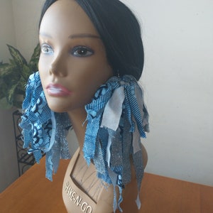 Ankara Fabric Fringe Earrings: Handmade Shredded African Cloth Statement Earrings
