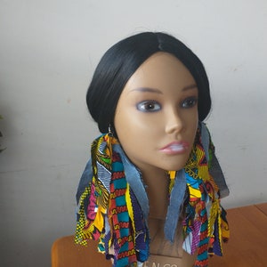 Ankara Fabric Fringe Earrings: Bold Hippie Statement Earrings