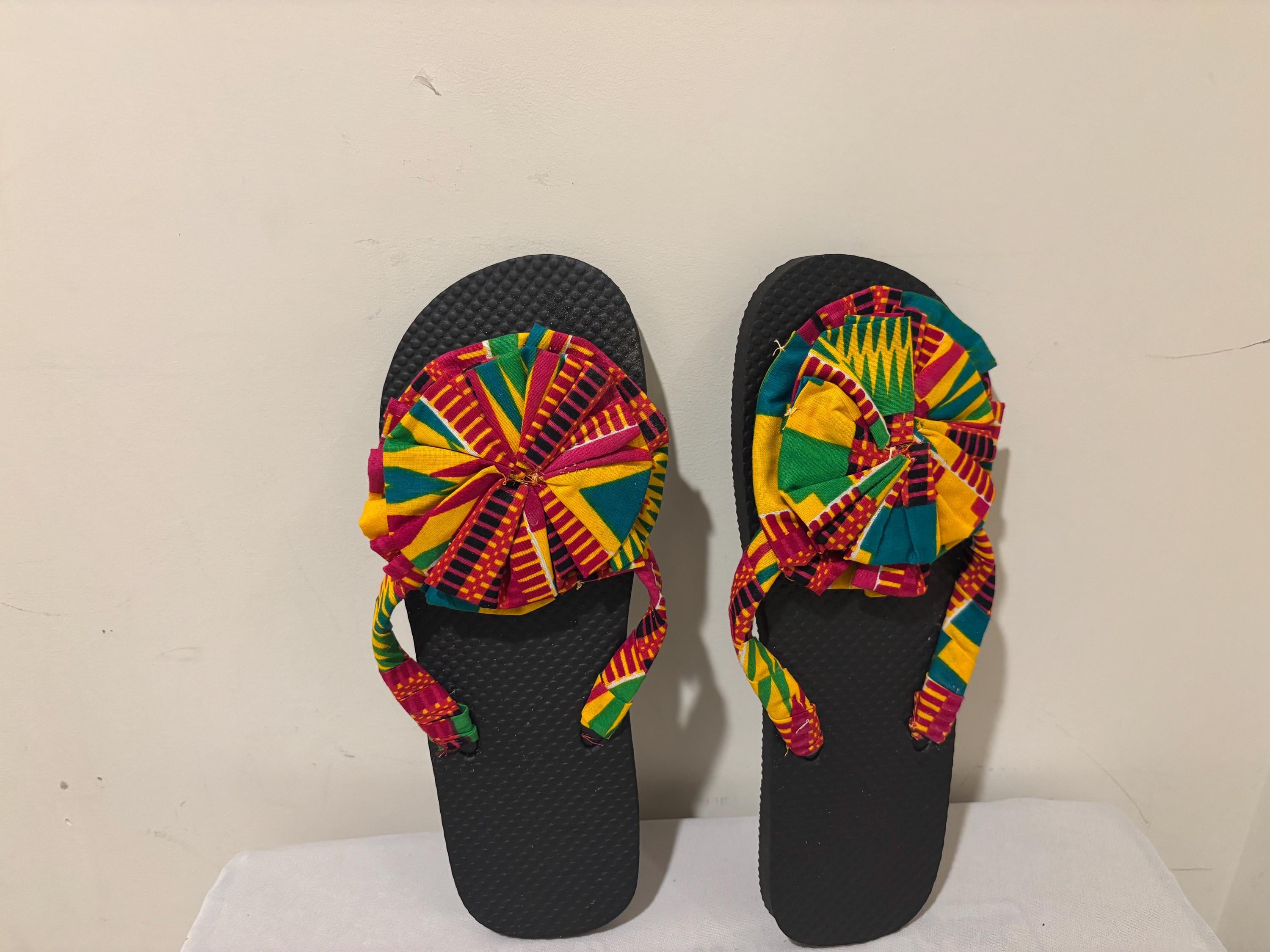 Ladies Sandals Ankara Slippers Designs Women Ankara Slippers McKEZ