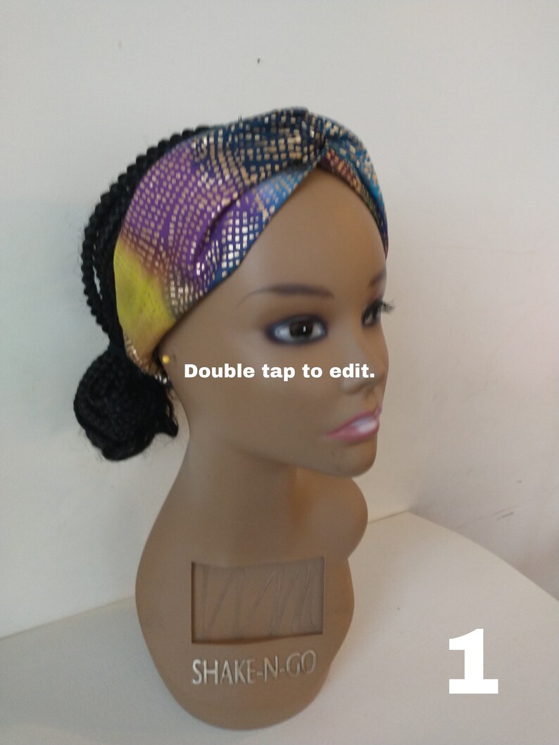 Batik Headband with elastic Kente fabric Twist Headband Elastic Headband Women/'s Headtie