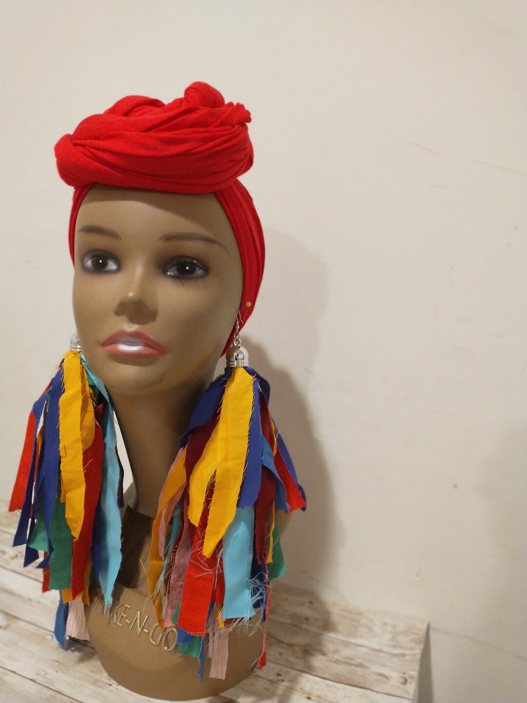 Mixed Fabric Fringe Earrings Bold Light Weight Statement Earrings