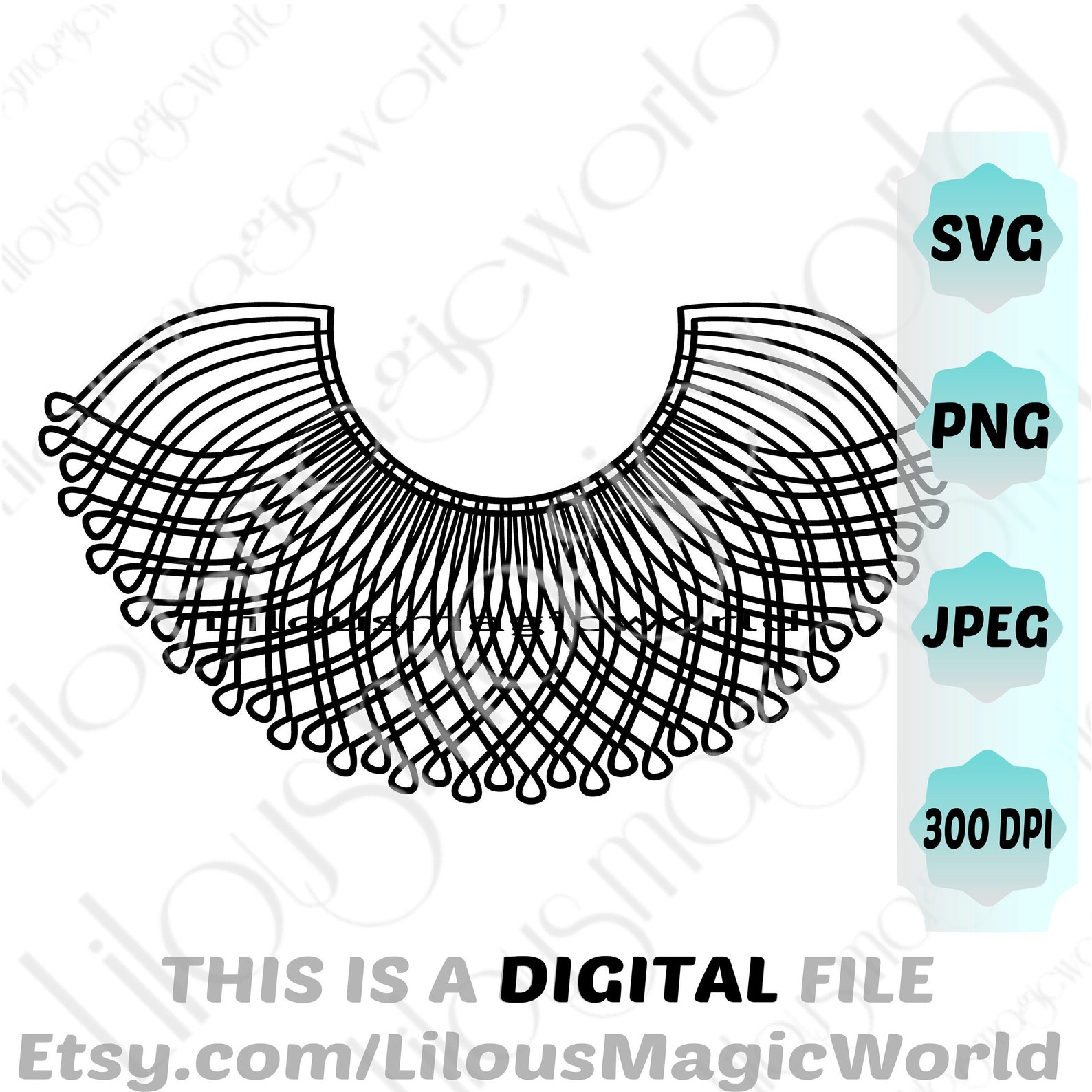 RBG Necklace Svg RBG Collar Svg Ruth Bader Ginsburg Svg - Etsy
